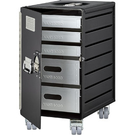 Мобільний роликовий контейнер для документів, металевий шафка з висувними ящиками, чорний, для офісу та кухні, 53,5 x 29,5 x 40,7 см