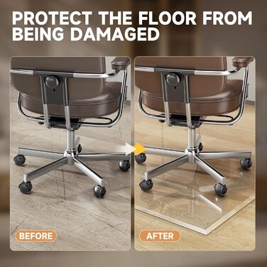 Підкладка під офісний стілець з прозорого скла з заокругленими краями, 119 см x 50 см, захист підлоги, для килима та твердої підлоги