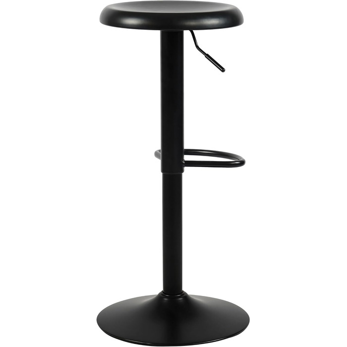 Набір з 2 барних стільців CLP Williston, регульована висота, з підніжкою, обертаються, з захистом для підлоги, чорний колір