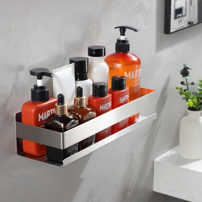 Підставка для душу без свердління - 2 шт. органайзер для ванної кімнати з нержавіючої сталі, полиця для душу без свердління, тримач для шампуню (2 шт., сріблястий)
