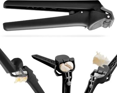 Dreamfarm GARJECT LITE: Прес для часнику з пластику, самоочищується, безпечний (BPA-free), чорний