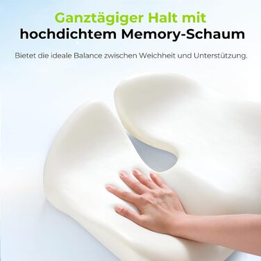 Ортопедична подушка для сидіння AUVON Kontur: для спини, куприка, ішіасу. Ергономічна подушка для офісу, авто, дому. З піною з пам'яті високої щільності.