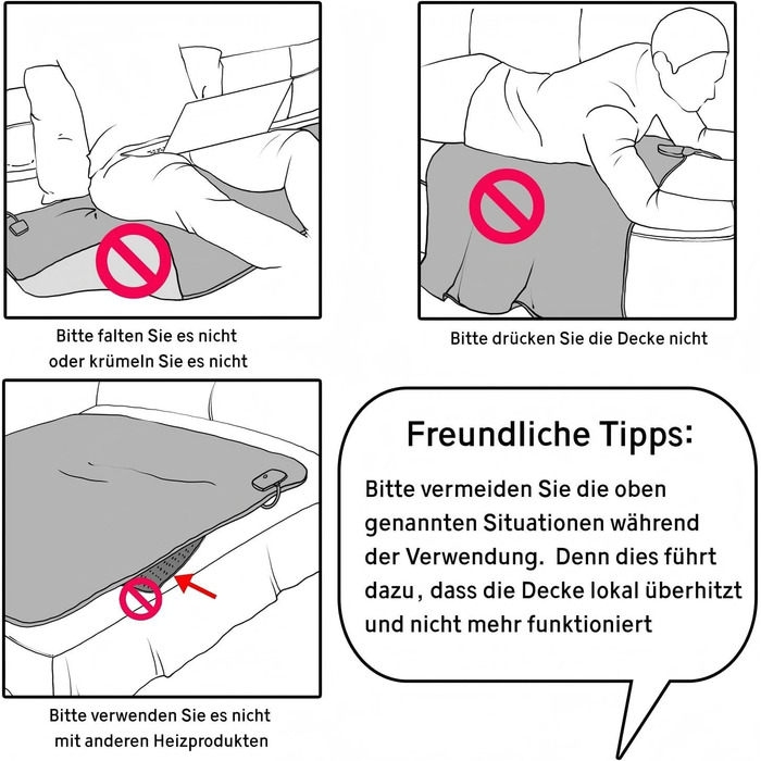 Електрична ковдра PROALLER 160x130 см з 10 рівнями нагріву та таймером, м'яка фланель-шерпа, для дивану, ліжка, офісу, сірий колір