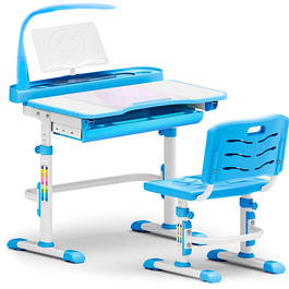 Дитячий комплект Evo-kids Evo-18 BL (стілець, стіл, полиця, лампа)