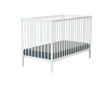 Дитяче ліжко Webaby з натурального буку 60x120 см, збірне, з регульованим дном та бортиками | Від народження | Комфортний сон