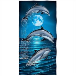 Пляжний рушник Zomer 70x140 см, пляжний рушник з мікрофібри з принтом-Дельфін Байрон-Бей (Дельфін 8)