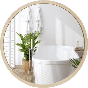 Дзеркало овальне Americanflat Spiegel Oval 30x61 см з пластиковим каркасом (дуб)