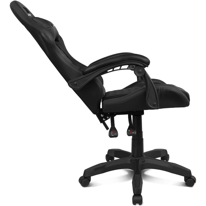 Ігровий крісло DRIFT GAMING DR35 - комфорт та підтримка для геймерів, чорно-сірий, з підголівником та поперековою підтримкою