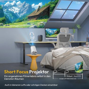 Проектор Xgody Gimbal 3 New: 12000 Люмен, Android 11.0, WiFi 6, Bluetooth, Auto Keystone, Підтримка 4K 1080P, 720P HD, для домашнього кінотеатру (білий)