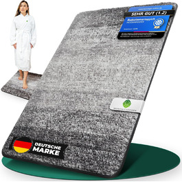 Килимок для ванної кімнати 60x90 см, антиковзаючий, чорно-сірий | Килимок для ванни, килимок для душу | Преміум якість, великий, миючий | Килимок для ванни, килимок для душу