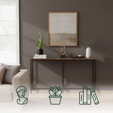 Стіл-консоль Relaxdays з широкою стільницею в індустріальному стилі