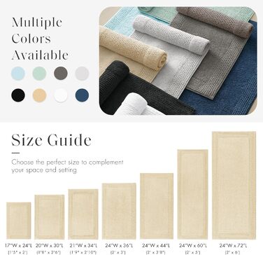 Килимок для ванної кімнати Madison Park Signature Splendor, 100% бавовна, високий ворс, 53x86 см