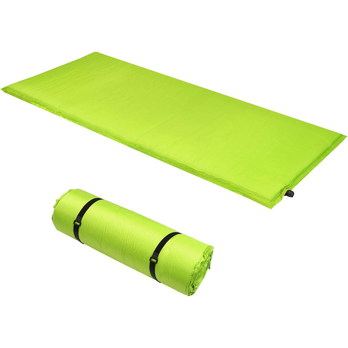 Спальний килимок ALPIDEX для кемпінгу товщиною 2,5, 6 або 10 см самонадувний підлоговий термальний килимок (лайм, 200 х 66 х 6,0 см)