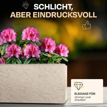 Плантажер Ondis24 Vulkan 57л, прямокутний, з водосховищем, для балкона та тераси