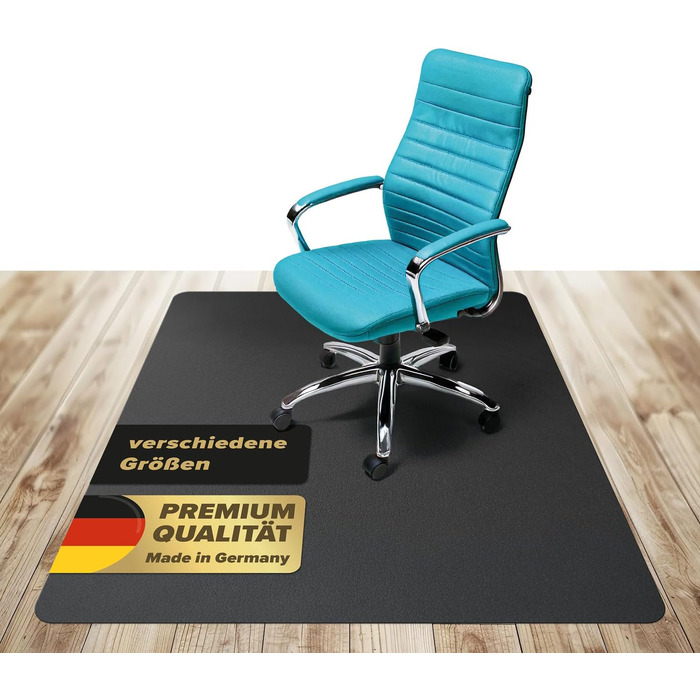 Захисна килимок для офісного крісла Kaiser Bodenschutzmatte, 120 x 130 см, чорний, Made in Germany