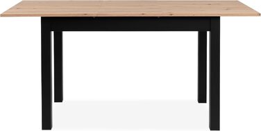 Столовий стіл Esszimmertisch Crawley III Sonoma Eiche 120 см - розсувний, кутовий, з висувною частиною, колір Artisan / Чорний