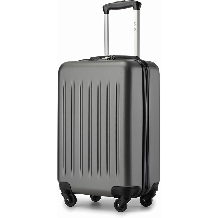 Чохол-валіза KONO, 55 см, сірий, 20 дюймів, валіза на коліщатках, ручна поклажа