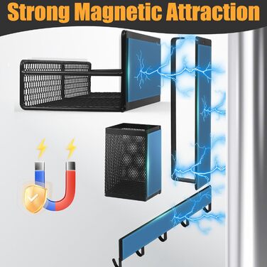 Магнітна стійка для спецій Kmise 6 шт. для холодильника, без свердління, в т.ч. паперовий рушник і тримач для посуду