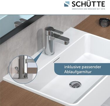 Змішувач для ванної кімнати Schütte ELEPHANT з нержавіючої сталі, з клапаном зливу, хром, 34210