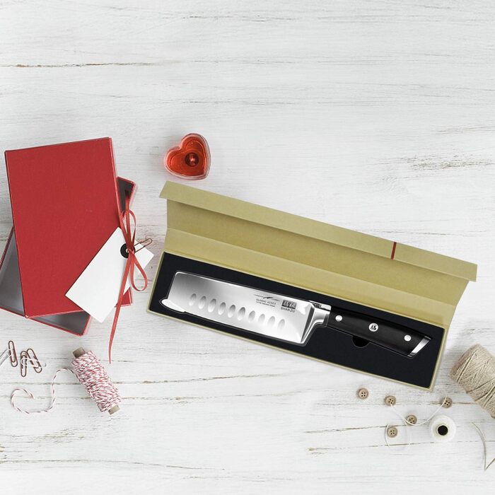 Набір кухонних ножів SHAN ZU з бруском, 14 предметів. Професійний німецький набір кухонних ножів з точильним бруском. Комплект ножів для кухні (включає Nakiri ніж 16.5 см)