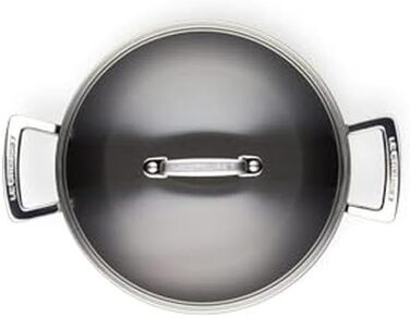 Сковорода Le Creuset з антипригарним покриттям з кришкою, 24 см, для всіх плит (включно з індукцією), антрацит/срібло