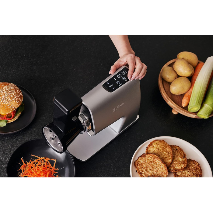 Електрична м'ясоподрібнювач ZEEGMA MOLEN MASTER 2500W з 3 дисками з нержавіючої сталі, насадка для ковбас та овочешкребкою, функція зворотного ходу, сенсорний дисплей