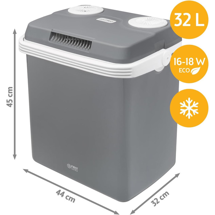 Автомобільний холодильник/термобокс First Austria 32л, 12/230V, сірий - охолодження та підігрів для подорожей та кемпінгу