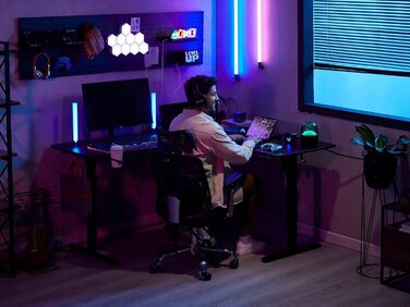 Електричний кутовий стіл WALKINGDESK 160 x 140 см з регулюванням висоти, чорний. Стіл для офісу, геймінгу та дому з кабелеуправлінням