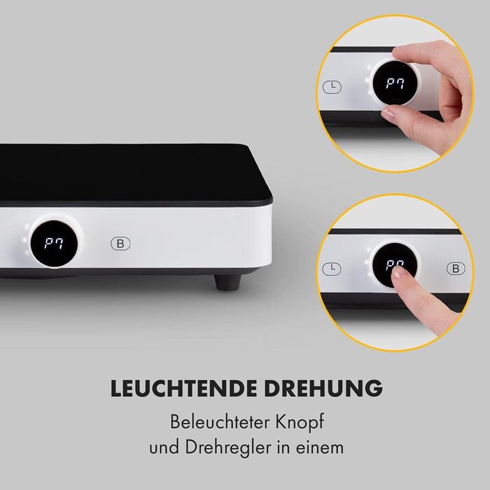 Індукційна плита Klarstein FutureChef Doppel - 3000 Вт, 2 зони, чорна, з LED-дисплеєм та таймером