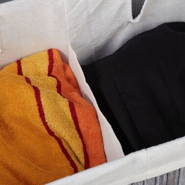 Кошик для білизни Relaxdays з бамбука з 2 відділеннями