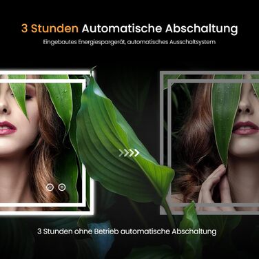 Дзеркало для ванної кімнати EMKE з підсвічуванням 50x60 см, антизапар, 2 кольори світла (тепле/холодне), LED, сенсорне керування