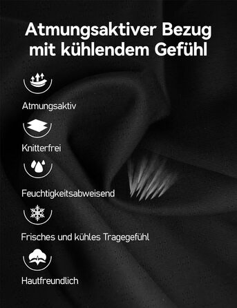 Подушка для спини Ergonomisches RückenKissen Travel Ease з гелевою піною Memory Foam, для офісного крісла, з антистатичним, приємним до шкіри чохлом, для комфортної посадки (Чорний)