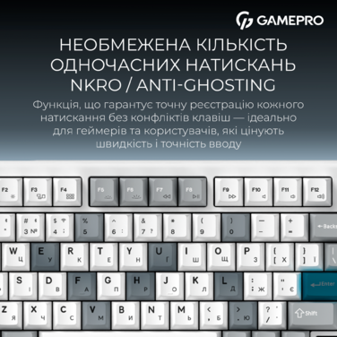 Бездротова механічна клавіатура GamePro Asgard Yord (MK266WH)