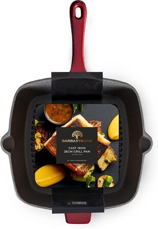 Сковорода-гриль Barbary & Oak BO800256GRN з емальованим покриттям, зелений, 26 см