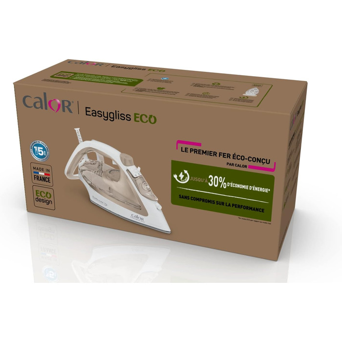 Праска Calor Easygliss Eco, 2800 Вт, 50 г/хв (пар), 240 г/хв (парний удар), Durilium Airglide, Made in France, FV5780C0