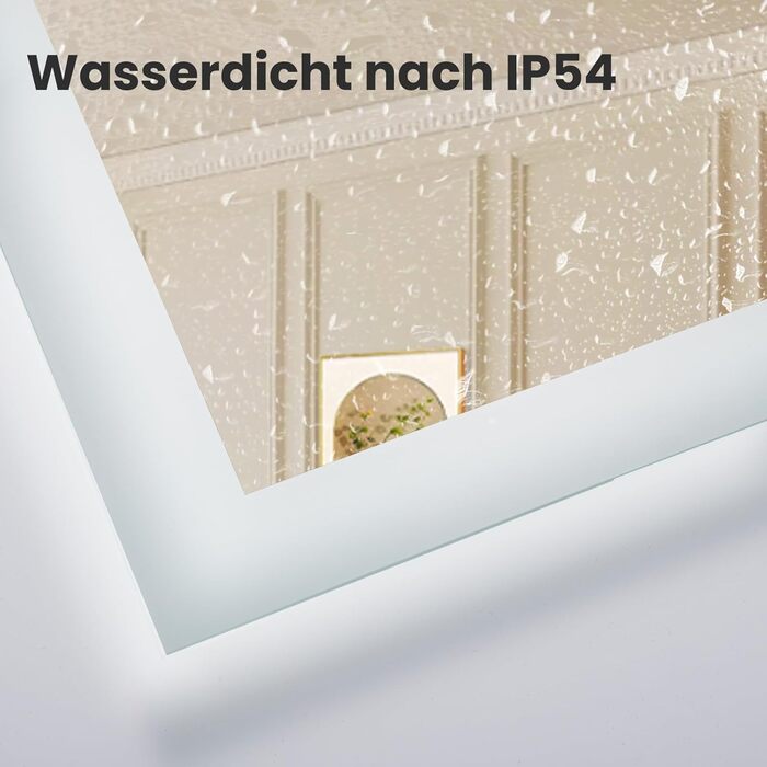 Дзеркало для ванної кімнати з підсвічуванням | LED дзеркало | IP54 вологостійке | Сенсорне керування | Настінне дзеркало (70x50 см)