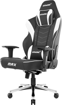 Ігрове крісло AKRacing Master Max, штучна шкіра PU, гарантія 5 років (чорний/білий)