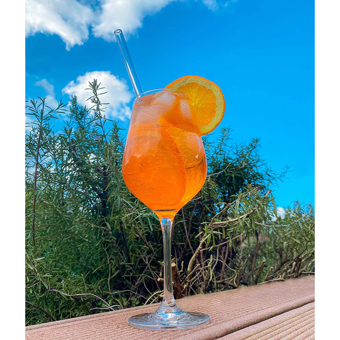 Блискучий настій / скляні соломинки APEROL SPRITZ / 6x20 см подарунковий набір Aperol Spritz / скляні соломинки Aperol / Aperol G