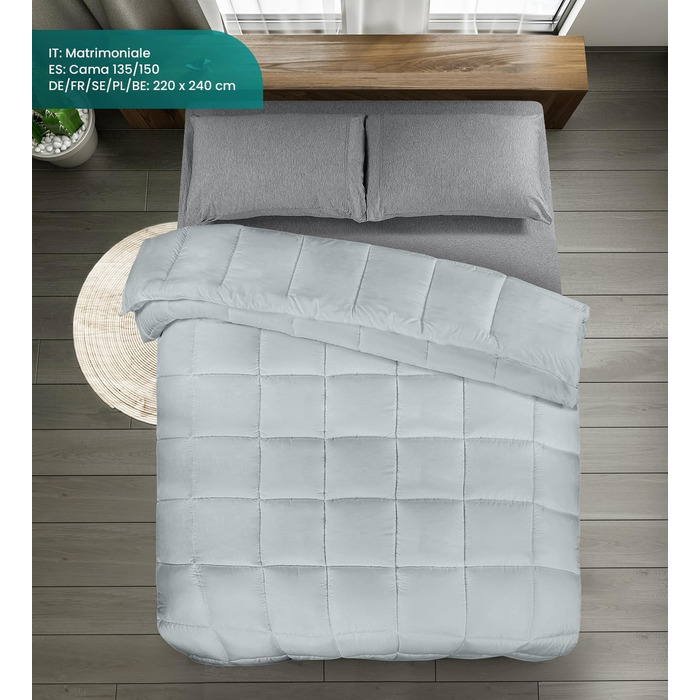 Ковдра Utopia Bedding для 2 осіб, 220x240 см, білий колір, 4 пори, мікрофібра, поліестер