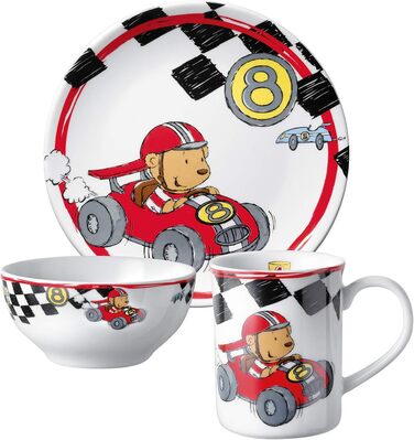 Дитячий посуд Puresigns 7-Piece Set: Керамічний посуд та нержавіюче приладдя для дітей - безпечний, миється в посудомийній машині. Комплект приладів (3 предмети)