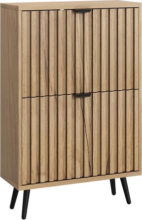 Шкаф для взуття Smuxee з 2 відкидними полицями, 60 см. Сірий шаф для взуття з рельєфним дизайном, незалежний органайзер для взуття для передпокою, коридору, вітальні або гардеробу.