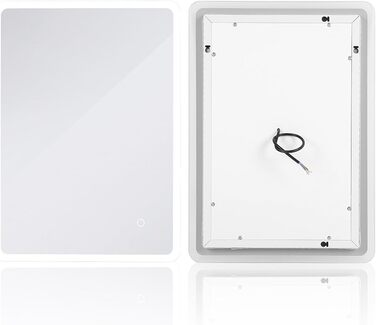 Дзеркало для ванної кімнати Kedia LED з підсвічуванням, 100x60 см та 120x70 см (білий)