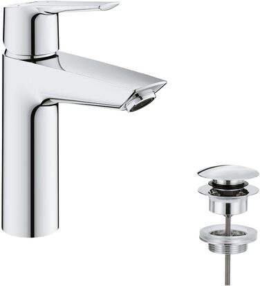 Змішувач для ванної кімнати Grohe Start, економічний, холодна вода в середньому положенні, з Pop-Up клапаном, 19 см, хром, 23746002 M (225 mm)