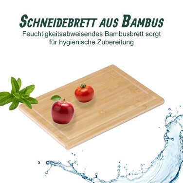 Дерев'яна обробна дошка Relaxdays з бамбука з жолобом для соку