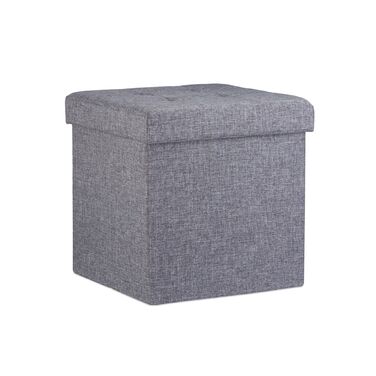 Relaxdays Складний табурет з місцем для зберігання, льон