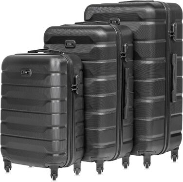 Велика валіза Колір 76x49x29 см Розмір Дорожня валіза на 4 колесах з ABS Цифровий замок Місткість 108 (чорний, набір)