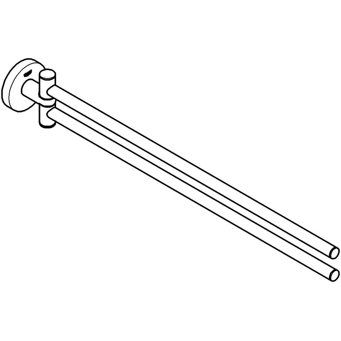 Рушникосушка (439 мм, 2-плечова та поворотна, матеріал метал, вкл. шурупи та заглушки), хром, 41183000