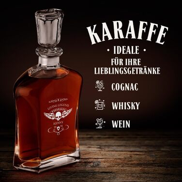 Віскі-карафа Maverton з гравіюванням + набір келихів (2/4/6) - 700 мл - Прекрасний подарунок для чоловіків