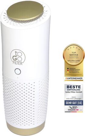 Портативний очищувач повітря toGo Filter з акумулятором, компактний для подорожей, авто, офіс. HEPA 13, фільтр з активованим вугіллям, для алергіків, астматиків, 15㎡