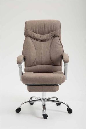 Офісне крісло CLP Big Iowa з тканинним покриттям, крісло для керівника з підніжкою, вантажопідйомність до 136 кг, регульована висота, колір: тауп